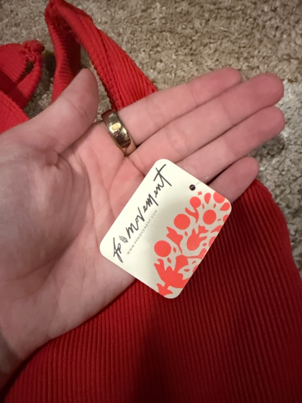FP Movement by Free People Red Ribbed Jumpsuit - Picture 2 of 4